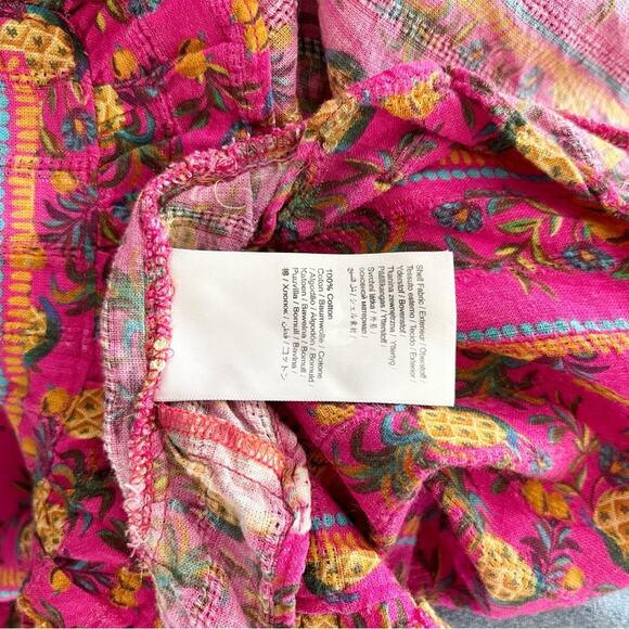 Farm Rio Fruit Dots Ruffle Coverup Dress Pink Cotton Blend Size S Small - Picture 7 of 8